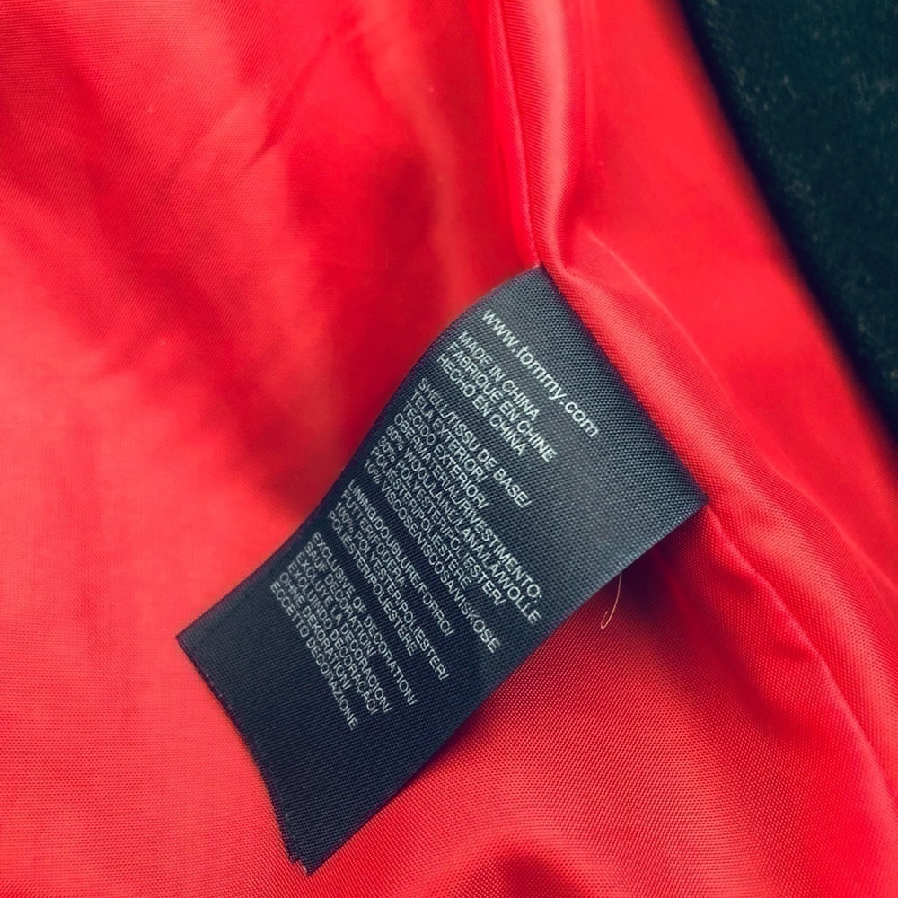 Tommy Hilfiger black wool blend Peacot coat jacket 3/4 - Picture 11 of 11